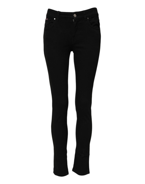 Dolce & Gabbana Black Skinny Cotton Mid Waisted Denim Jeans Dolce & Gabbana Black Skinny Cotton Mid Waisted Denim Jeans