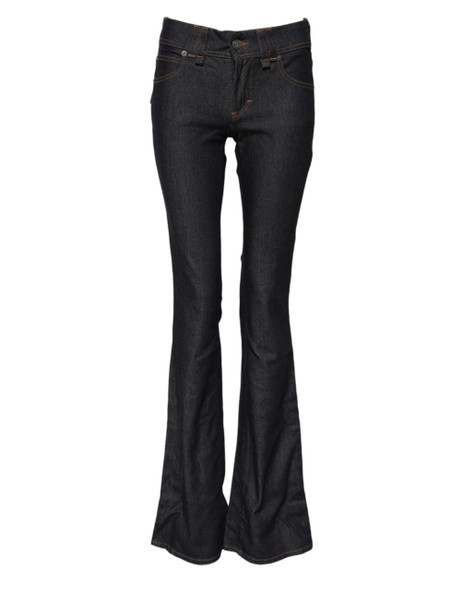 John Galliano Blue Mid Waist Cotton Wide Leg Denim Jeans John Galliano Blue Mid Waist Cotton Wide Leg Denim Jeans