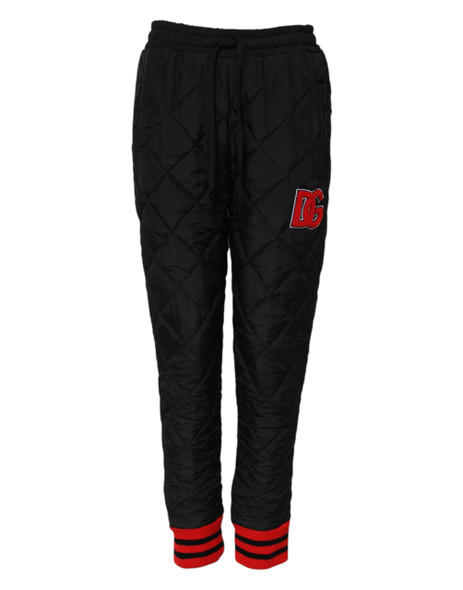Dolce & Gabbana Black Quilted Mid Waist Jogger Pants Dolce & Gabbana Black Quilted Mid Waist Jogger Pants