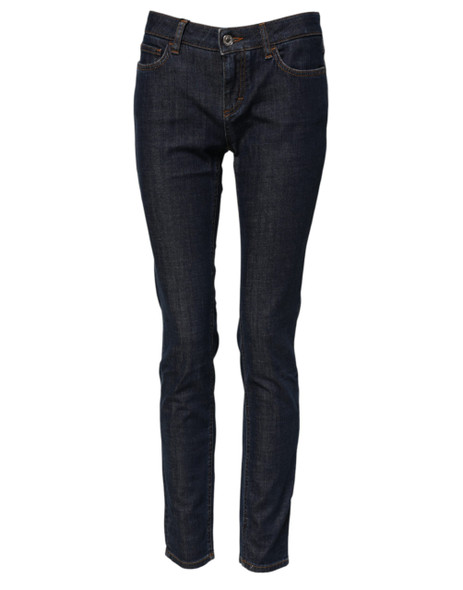 Dolce & Gabbana Blue Skinny Cotton Mid Waisted Denim Jeans Dolce & Gabbana Blue Skinny Cotton Mid Waisted Denim Jeans