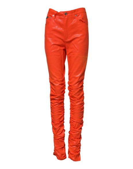 Dolce & Gabbana Orange Cotton High Waisted Denim Jeans Dolce & Gabbana Orange Cotton High Waisted Denim Jeans
