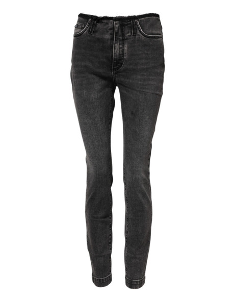 Dolce & Gabbana Gray Skinny Cotton Mid Waisted Denim Jeans Dolce & Gabbana Gray Skinny Cotton Mid Waisted Denim Jeans