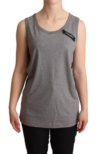 Gray Sleeveless Round Neck Tank Top T-shirt Gray Sleeveless Round Neck Tank Top T-shirt