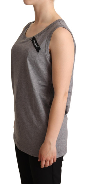 Gray Sleeveless Round Neck Tank Top T-shirt Gray Sleeveless Round Neck Tank Top T-shirt