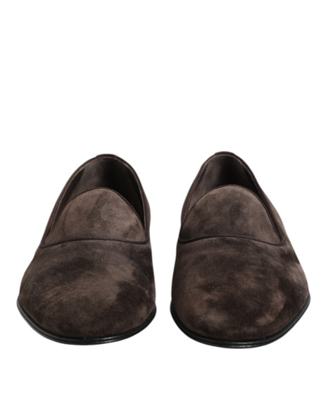 Brown Velvet Leather Slip On Loafers Shoes Brown Velvet Leather Slip On Loafers Shoes