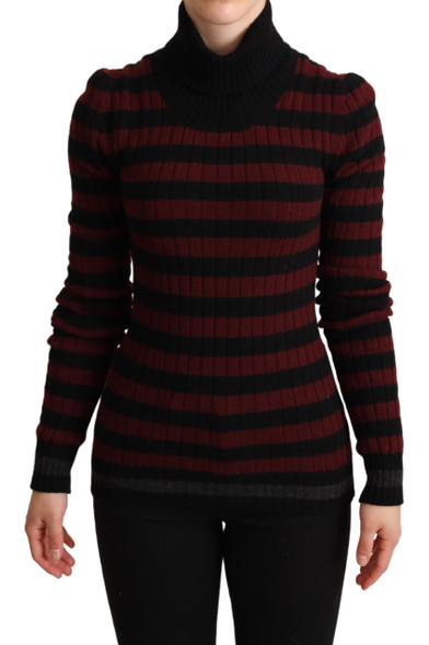 Black Red Striped Wool Pullover Sweater Black Red Striped Wool Pullover Sweater