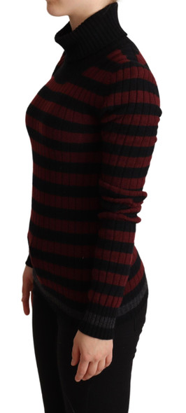 Black Red Striped Wool Pullover Sweater Black Red Striped Wool Pullover Sweater