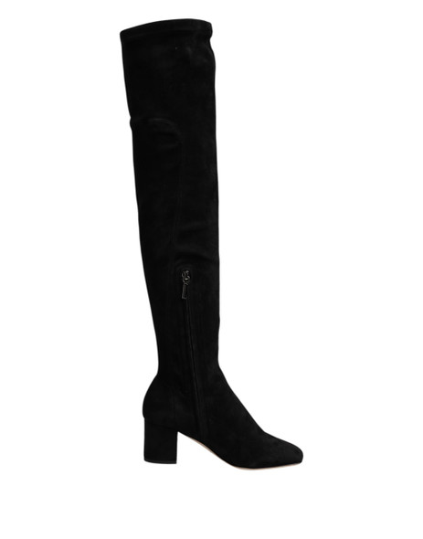 Dolce & Gabbana Black Suede Leather Knee High Boots Shoes MV7502 Dolce & Gabbana Black Suede Leather Knee High Boots Shoes MV7502