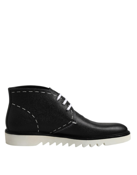 Black White Leather Ankle Boots Shoes Black White Leather Ankle Boots Shoes