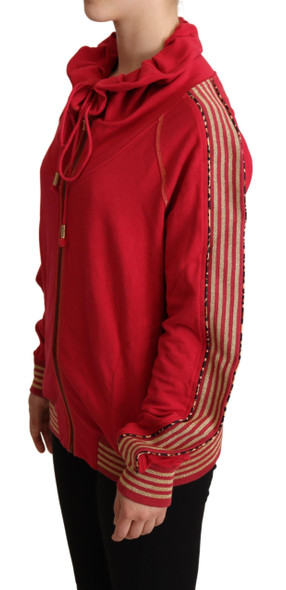 John Galliano Red Full Zip Jacket Sweatshirt Hooded Sweater John Galliano Red Full Zip Jacket Sweatshirt Hooded Sweater