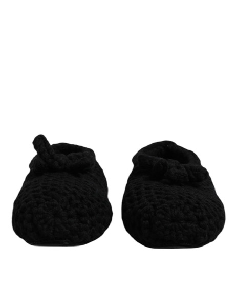 Black Wool Slip On Flats Ballerina Shoes Black Wool Slip On Flats Ballerina Shoes