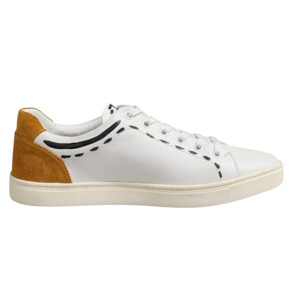 White Leather MILANO Low Top Sneakers Shoes MV7519 White Leather MILANO Low Top Sneakers Shoes MV7519