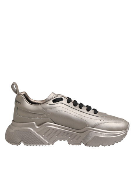 Dolce & Gabbana Silver DAYMASTER Leather Men Sneakers Shoes Dolce & Gabbana Silver DAYMASTER Leather Men Sneakers Shoes