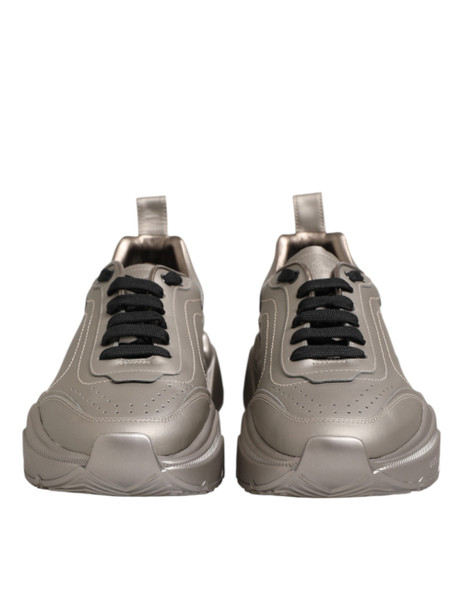 Dolce & Gabbana Silver DAYMASTER Leather Men Sneakers Shoes Dolce & Gabbana Silver DAYMASTER Leather Men Sneakers Shoes