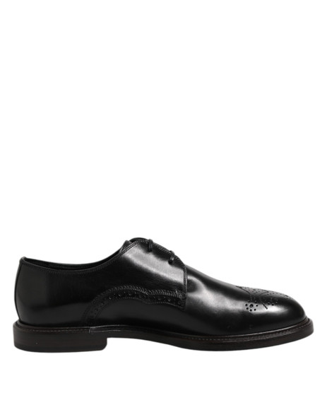Dolce & Gabbana Black Leather Derby Wingtip Formal Shoes MV7524 Dolce & Gabbana Black Leather Derby Wingtip Formal Shoes MV7524