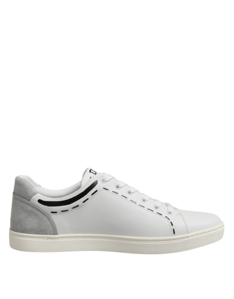 Dolce & Gabbana White Leather MILANO Low Top Sneakers Shoes MV7526 Dolce & Gabbana White Leather MILANO Low Top Sneakers Shoes MV7526