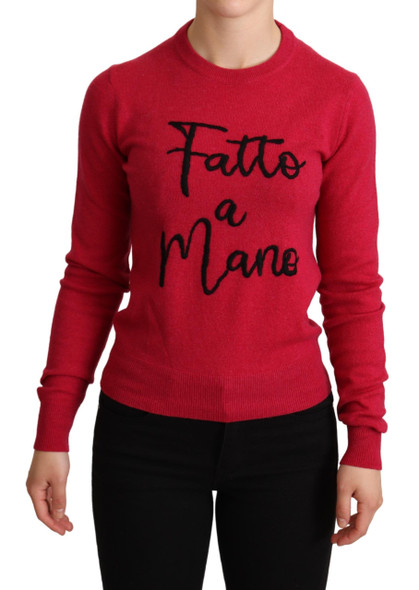 Pink Embroidered Cashmere Wool Pullover Sweater Pink Embroidered Cashmere Wool Pullover Sweater