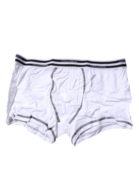 Dolce & Gabbana White Cotton Stretch Regular Boxer Underwear BIK1568 Dolce & Gabbana White Cotton Stretch Regular Boxer Underwear BIK1568