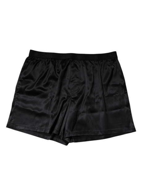 Dolce & Gabbana Black Silk Regular Men Boxer Shorts Underwear Dolce & Gabbana Black Silk Regular Men Boxer Shorts Underwear