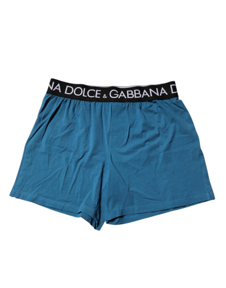 Dolce & Gabbana Blue Logo Waist Regular Boxer Shorts Underwear Dolce & Gabbana Blue Logo Waist Regular Boxer Shorts Underwear