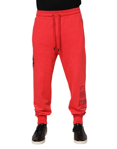 Dolce & Gabbana Red Cotton Men Jogger Sweatpants Pants Dolce & Gabbana Red Cotton Men Jogger Sweatpants Pants