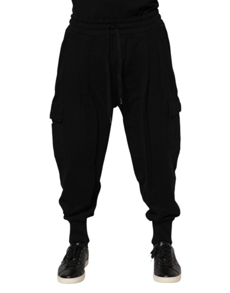 Dolce & Gabbana Black Cotton Logo Jogger Sweatpants Pants Dolce & Gabbana Black Cotton Logo Jogger Sweatpants Pants