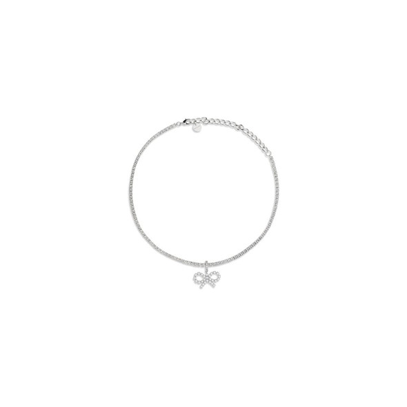 Self-Portrait Tennis necklace with bow pendant Self-Portrait Tennis necklace with bow pendant