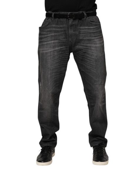 Dolce & Gabbana Gray Washed Cotton Loose Denim Jeans Dolce & Gabbana Gray Washed Cotton Loose Denim Jeans
