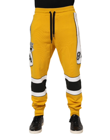 Dolce & Gabbana Yellow Cotton Drawstring Jogger Pants Dolce & Gabbana Yellow Cotton Drawstring Jogger Pants