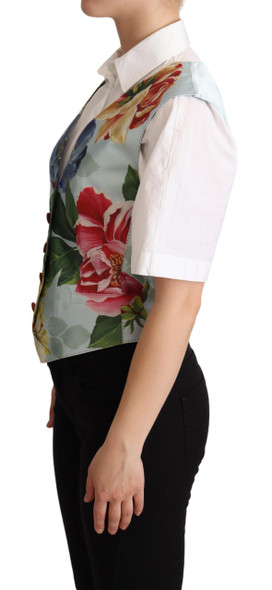 Mint Green Floral Silk Waistcoat Vest Mint Green Floral Silk Waistcoat Vest