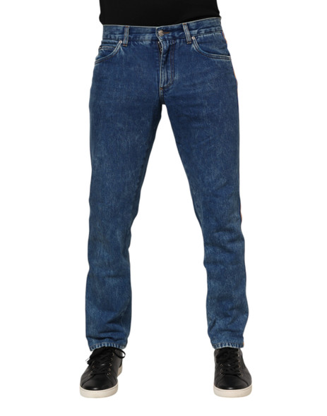 Dolce & Gabbana Blue Cotton Logo Plaque Denim Jeans PAN76407 Dolce & Gabbana Blue Cotton Logo Plaque Denim Jeans PAN76407