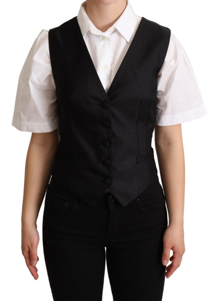 Black Silk Sleeveless Waistcoat Vest Black Silk Sleeveless Waistcoat Vest