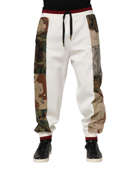 White Patchwork Jogger Pants White Patchwork Jogger Pants
