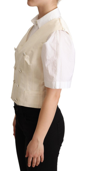 Beige Silk Sleeveless Waistcoat Vest Beige Silk Sleeveless Waistcoat Vest