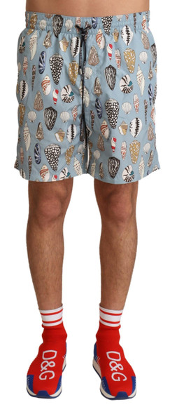 Dolce & Gabbana Blue Seashell Beachwear Swimwear Shorts Dolce & Gabbana Blue Seashell Beachwear Swimwear Shorts