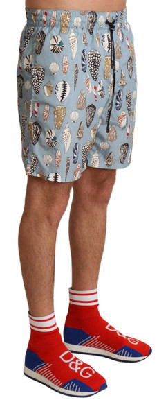 Dolce & Gabbana Blue Seashell Beachwear Swimwear Shorts Dolce & Gabbana Blue Seashell Beachwear Swimwear Shorts