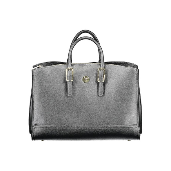 Tommy Hilfiger Black Polyethylene Handbag TO-10040 Tommy Hilfiger Black Polyethylene Handbag TO-10040