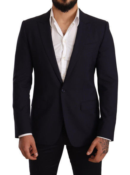 Navy Blue Wool Slim Fit MARTINI Blazer Navy Blue Wool Slim Fit MARTINI Blazer