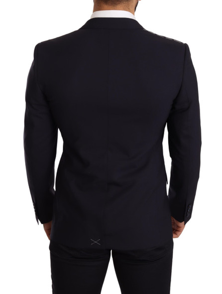 Navy Blue Wool Slim Fit MARTINI Blazer Navy Blue Wool Slim Fit MARTINI Blazer
