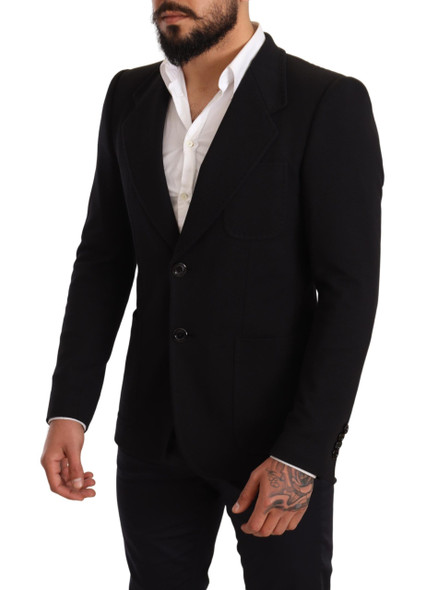 Black Cotton Slim Fit Coat Jacket Blazer Black Cotton Slim Fit Coat Jacket Blazer