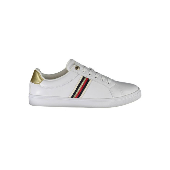 Tommy Hilfiger White Polyester Sneaker TO-20366 Tommy Hilfiger White Polyester Sneaker TO-20366