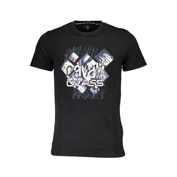 Cavalli Class Black Cotton T-Shirt CA-22262 Cavalli Class Black Cotton T-Shirt CA-22262