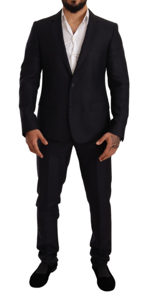 Dolce & Gabbana Blue Pattern MARTINI SLIM FIT 2 Piece Suit Dolce & Gabbana Blue Pattern MARTINI SLIM FIT 2 Piece Suit