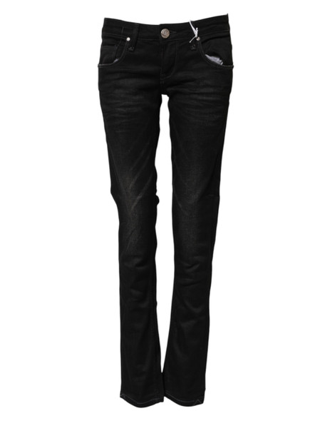 Black Cotton Slim Fit Denim Low Waist Denim Jeans Black Cotton Slim Fit Denim Low Waist Denim Jeans