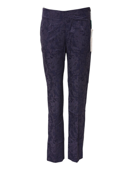 Purple Jacquard High Waisted Pants Purple Jacquard High Waisted Pants