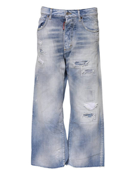Dsquared² Blue Washed High Waist Wide Leg Jeans Dsquared² Blue Washed High Waist Wide Leg Jeans
