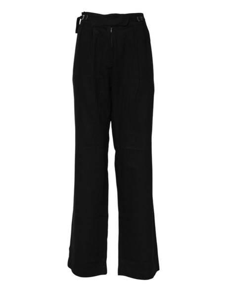 Ermanno Scervino Black Straight Fit High Waist Pants Ermanno Scervino Black Straight Fit High Waist Pants