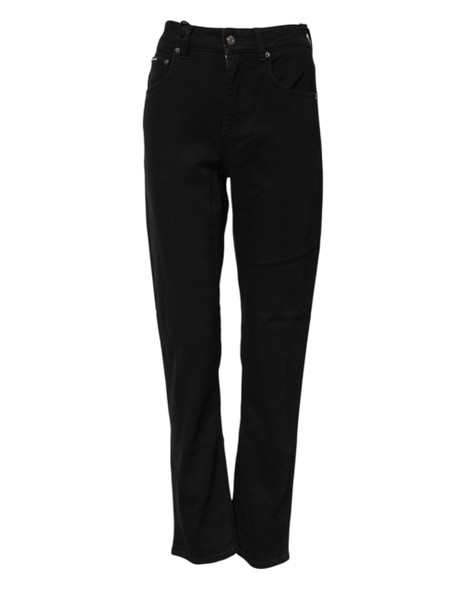 Dolce & Gabbana Black Boyfriend Cotton Mid Waist Denim Jeans Dolce & Gabbana Black Boyfriend Cotton Mid Waist Denim Jeans