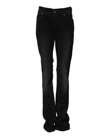 John Galliano Black Cotton Mid Waist Tapered Denim Jeans John Galliano Black Cotton Mid Waist Tapered Denim Jeans