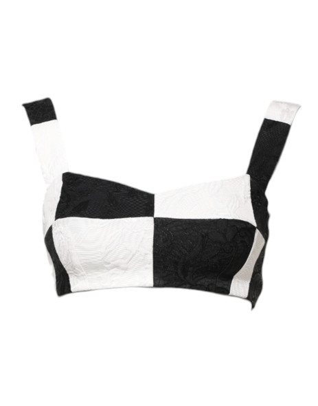 Dolce & Gabbana Black White Cropped Bustier Corset Bra Top Dolce & Gabbana Black White Cropped Bustier Corset Bra Top